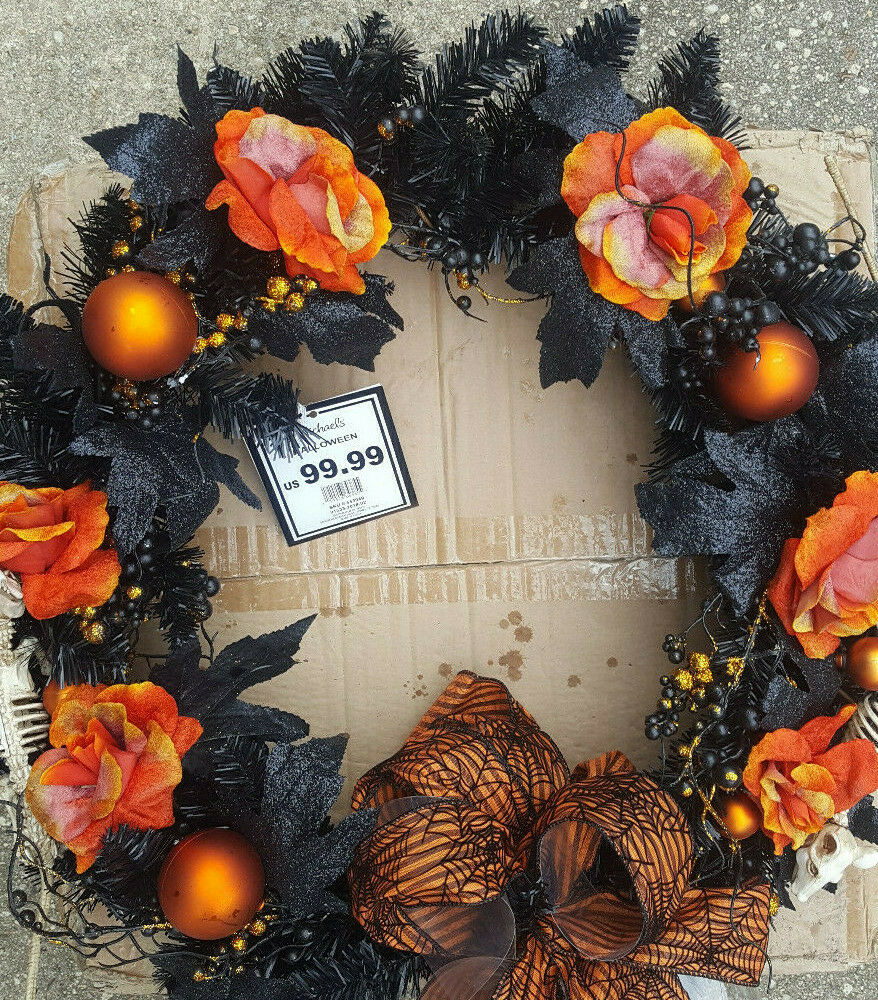 24" Fully Decorated Halloween Wreath Free Shipping