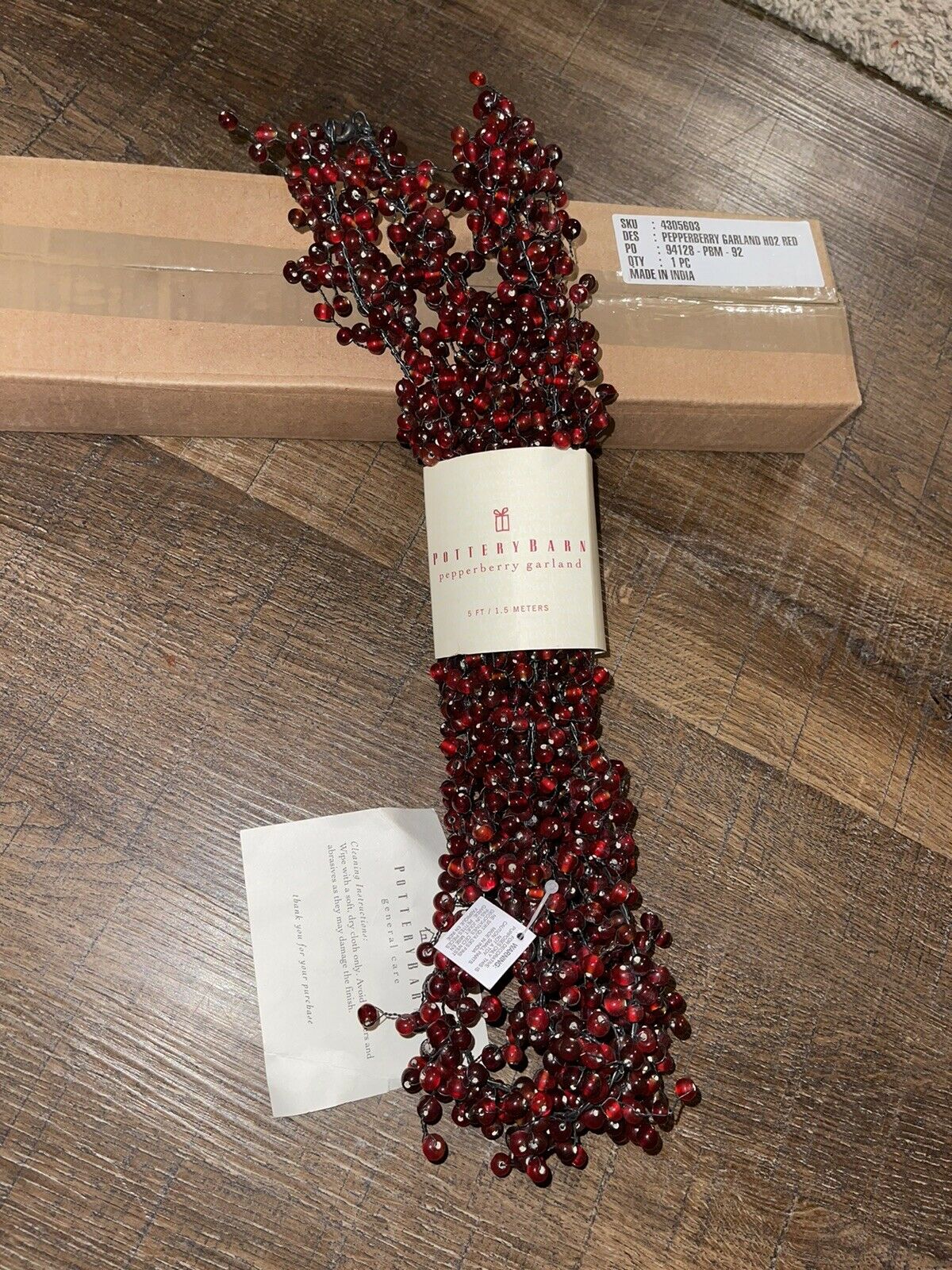 Pottery Barn Pepperberry Garland Red