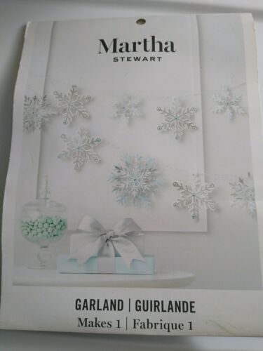 Martha Stewart Die Cut Paper Snowflake Garland, Multicolor Holiday Christmas